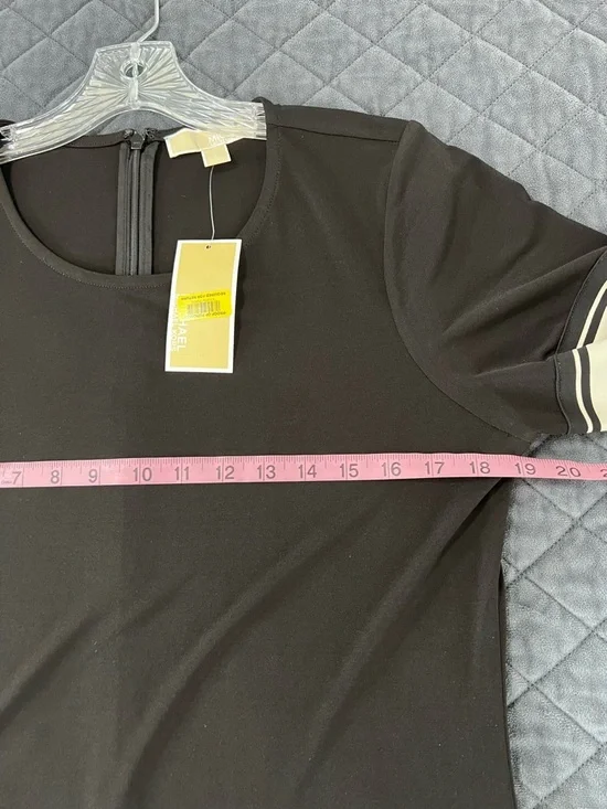 Michael Kors Dress Women’s Large Black Sheath Mini Versatile Stripe Hems B6 - Picture 8 of 9